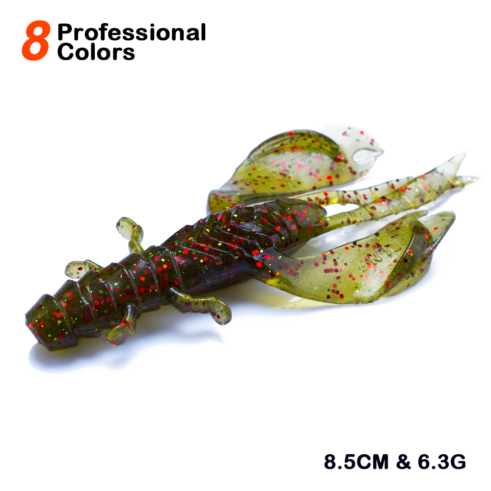 Fishing Lure Crankbait - 4/8pcs 80mm/6.5g Soft Silicon Shrimp Shaped