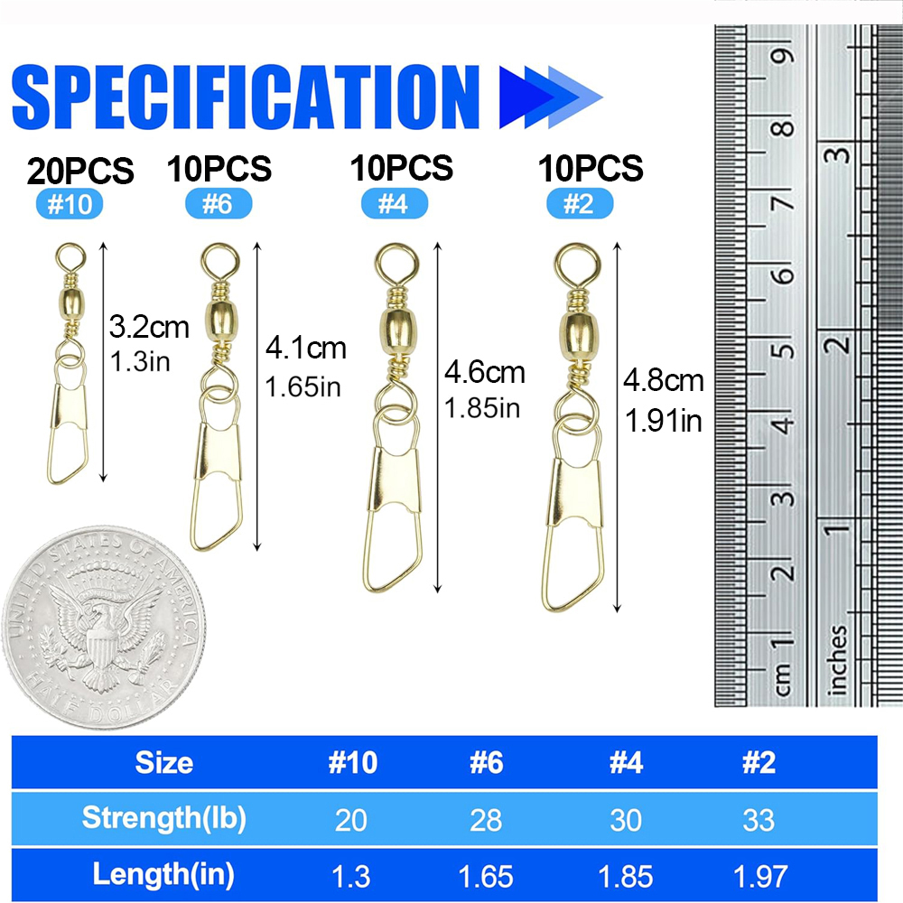 50Pcs Gold Fishing Barrel Swiv - Fishing Lure Accessories recensie en prijs