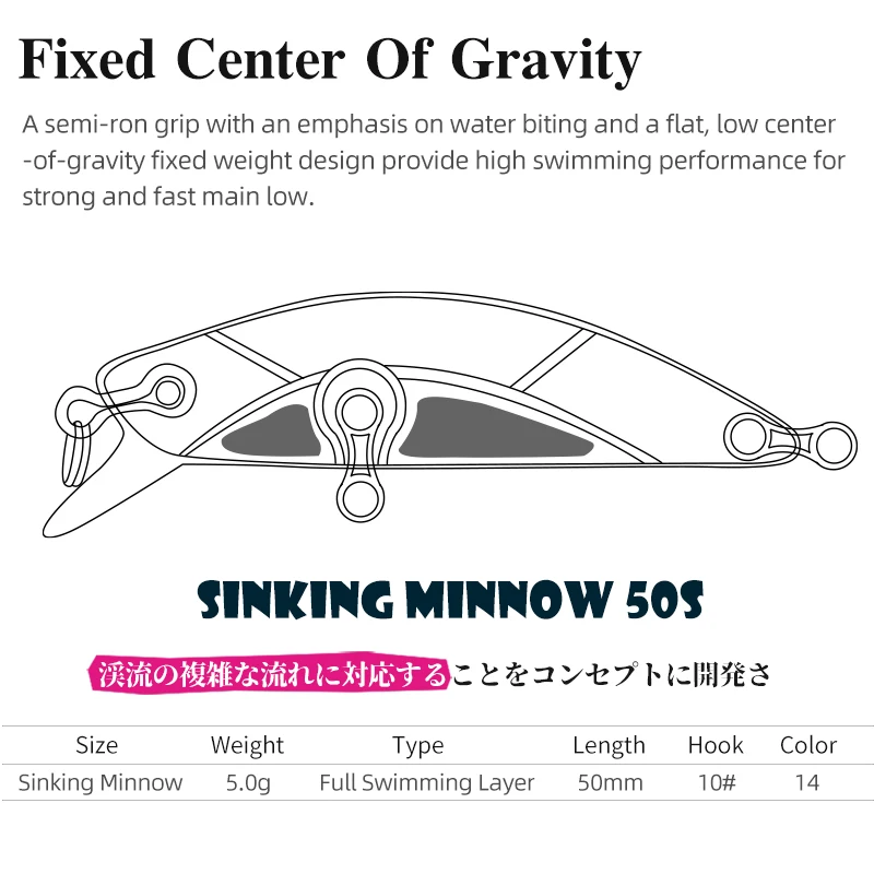 TSURINOYA Sinking Minnow Mini  - Fishing Lure Crankbait recensie en prijs