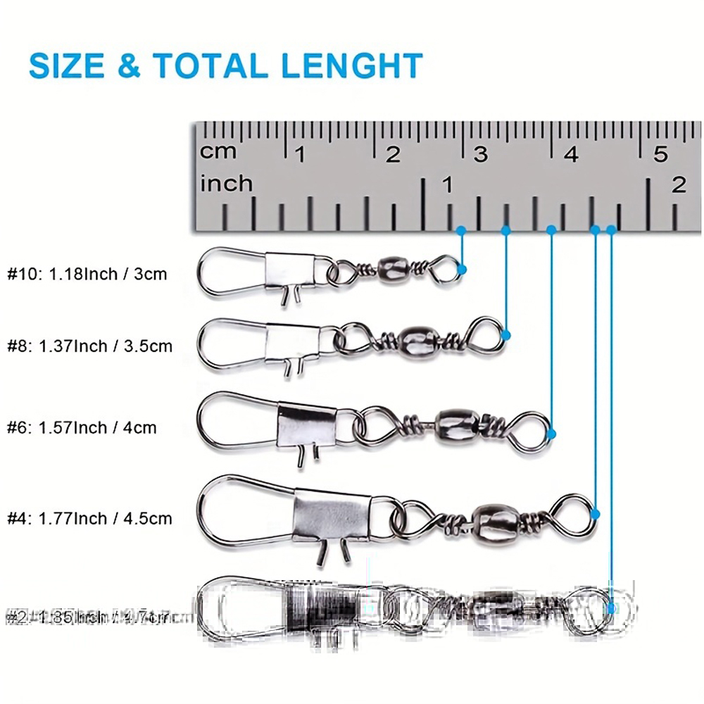 100Pcs/Lot 4#6#8#10#12# Swivel - Fishing Lure Accessories recensie en prijs
