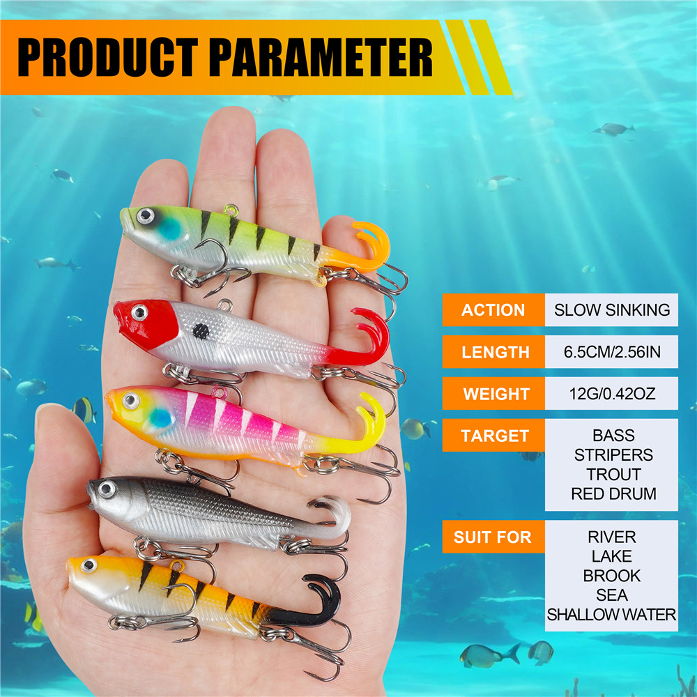 5Pcs Pre-Rigged Jig Head Wobbl - Fishing Lure Swimbait recensie en prijs
