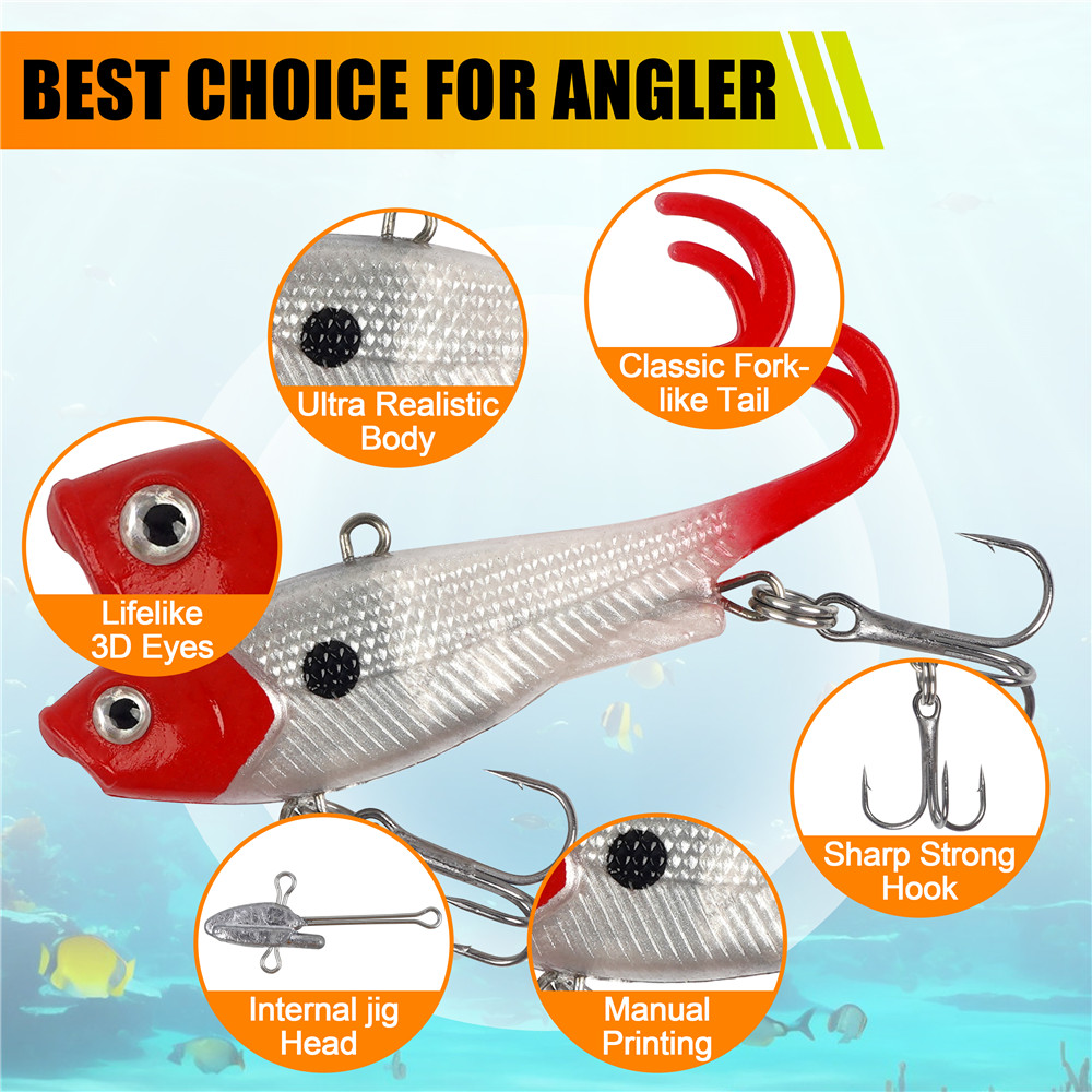5Pcs Pre-Rigged Jig Head Wobbl - Fishing Lure Swimbait recensie en prijs