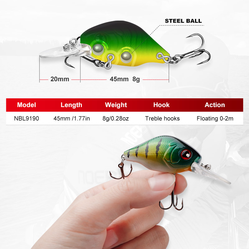 NOEBY 45mm 8g Crankbaits Fishi - Fishing Lure Swimbait recensie en prijs